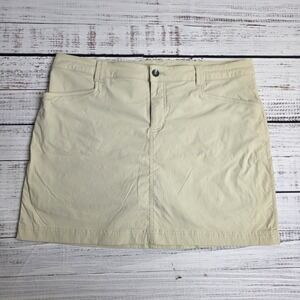 Eddie Bauer Womens Adventurer 2.0 Skort 16 Petite Beige Lined Hiking Skirt Short